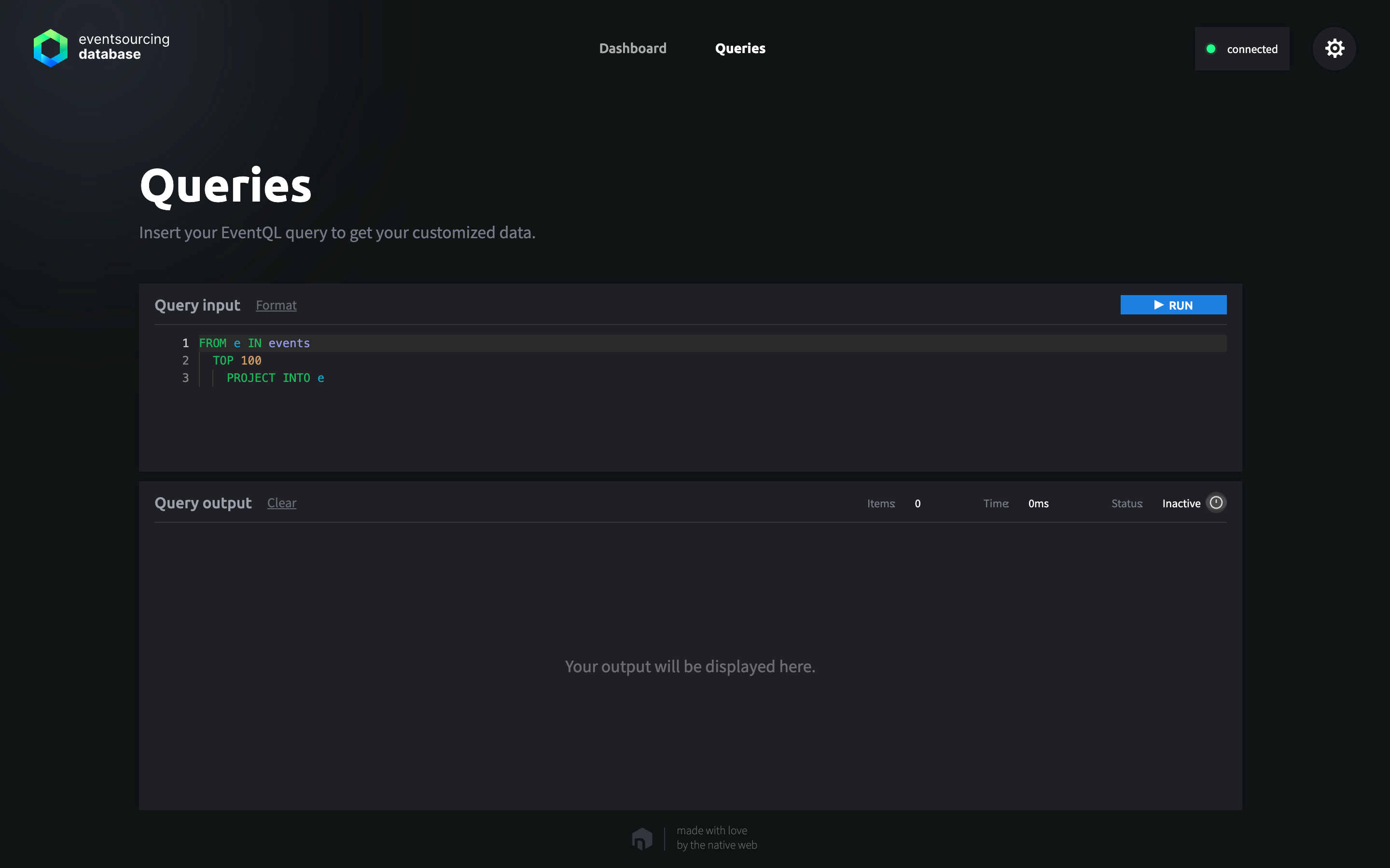 EventQL and EventAI View